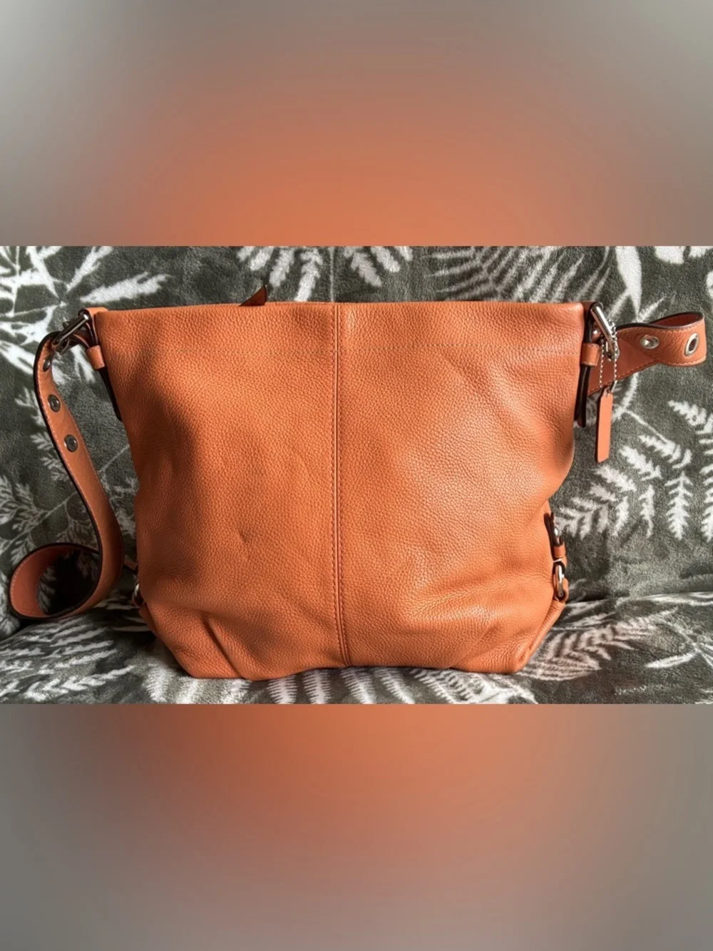 Coach Pebbled Leather Crossbody Bag in Orange